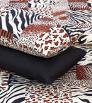 4 Pillow Cotton Satin Bed Sheet - Pleated Leopard