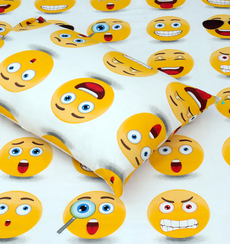 Cartoon Fitted Sheet - Smiley Faces
