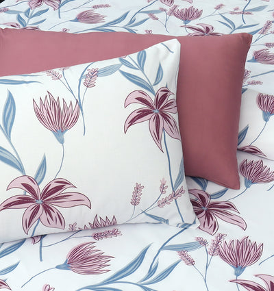 4 Pillow Digital Cotton Bed Sheet - Peach Striking