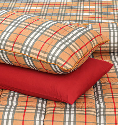 Quilted Reversible Bed Spread Set - Checkerd