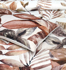 Single Digital Satin Bed Sheet - brown leaves