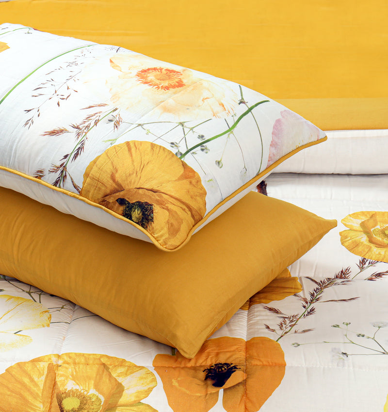 Quilted Reversible Bed Spread Set - Calendula