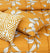 4 Pcs Quilted Reversible Bed Spread Set - Mustard