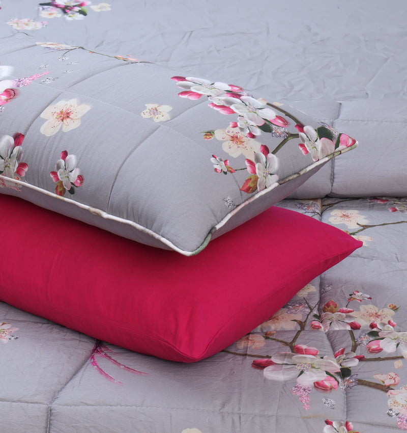 Quilted Reversible Bed Spread Set - Organza Boader