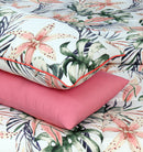 Quilted Reversible Summe Bed Spread Set - Viscose Floral