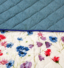 Quilted Reversible Satin Winter Bed Spread Set - White Lake