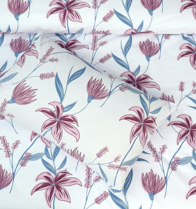 4 Pillow Digital Cotton Bed Sheet - Peach Striking