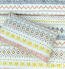 4 Pillow Digital Cotton Bed Sheet - Mustard Tribal