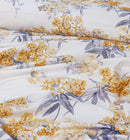 4 Pillow Cotton Satin Bed Sheet - Taupe Floral