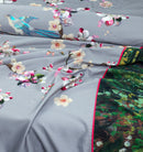4 Pillow Cotton Satin Bed Sheet - Organza Boader