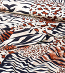 4 Pillow Cotton Satin Bed Sheet - Pleated Leopard