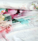 4 Pillow Digital Cotton Satin Bed Sheet - mutual flower
