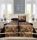 4 Pillow Digital Cotton Satin Bed Sheet- Satin Stripes