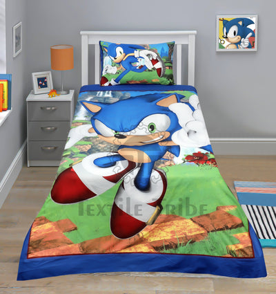 Cartoon Character Bed Sheet - Sonic Grows