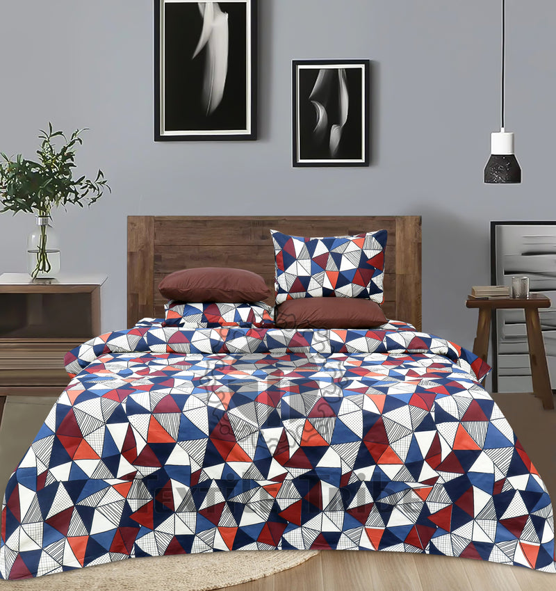 4 Pillow Digital Cotton Bed Sheet - Edges King