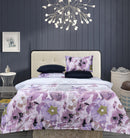 4 Pillow Digital Cotton Satin Bed Sheet - Purple calm