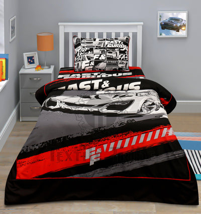 Cartoon Character Bed Sheet - fast and furious glow in dark
