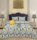 4 Pcs Quilted Reversible Bed Spread Set - Leave Garden