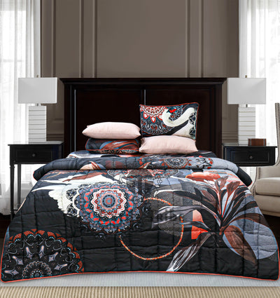 Quilted Reversible Bed Spread Set - Etro Dark