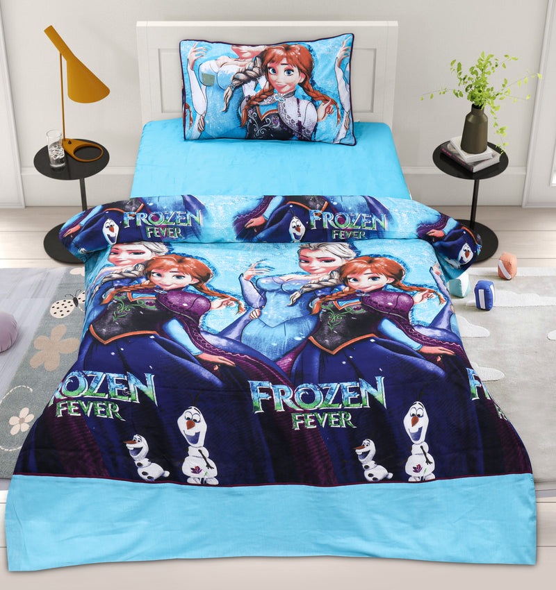 Cartoon Character Bed Sheet - Frozen Fever