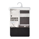 Shower Curtain With 12 Rings  - Black