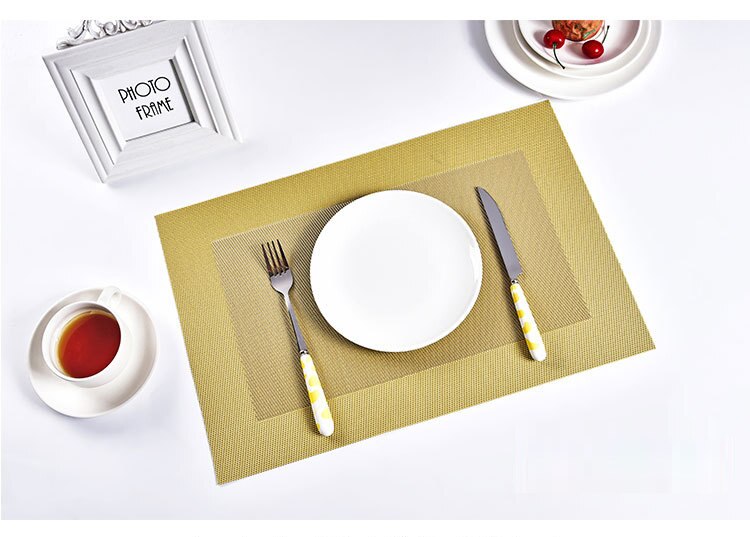 Anti Slip PVC Table Place Mat - Golden