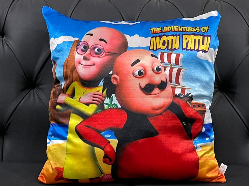 2 Sided Valvet Kids Cushions Cover - Motu Patlo