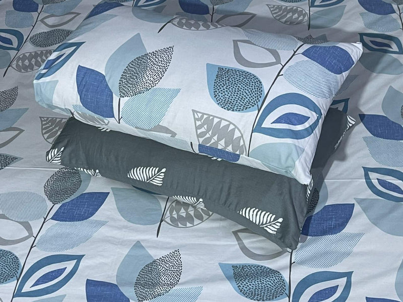 4 Pillow Cotton Bed Sheet - Hang Leaves