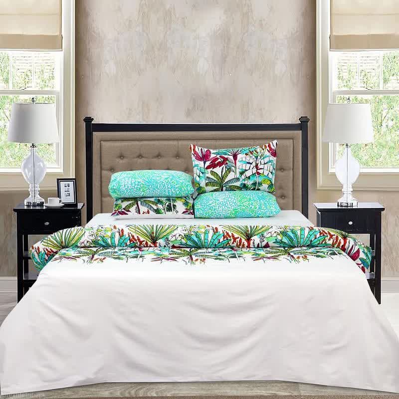 4 Pillows Digital Cotton Satin Bed Sheet - Peryton