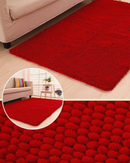 Anti Slip Chenille Large Floor Mat - Red
